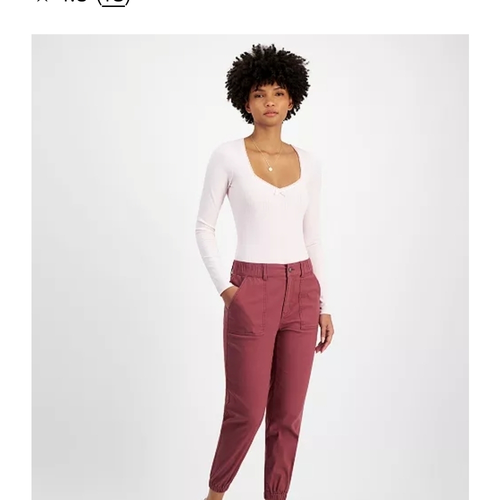 Tinseltown Utility Joggers Pants with Relaxed Fit Juniors size 15 Raspberry
